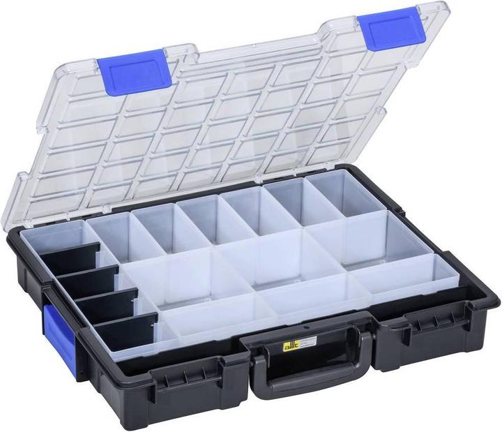 Produktbild Allit Kleinteilekoffer EuroPlus Pro >K<44.76/19, 19 Fächer aus schlagfestem Polypropylen (PP), 4 Tr