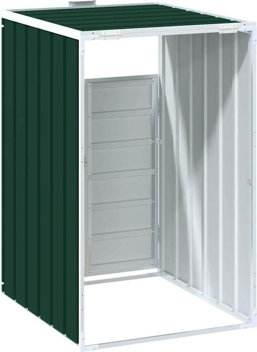 Produktbild vidaXL Mülltonnenbox für 1 Tonne Grün 72x81x115 cm Stahl