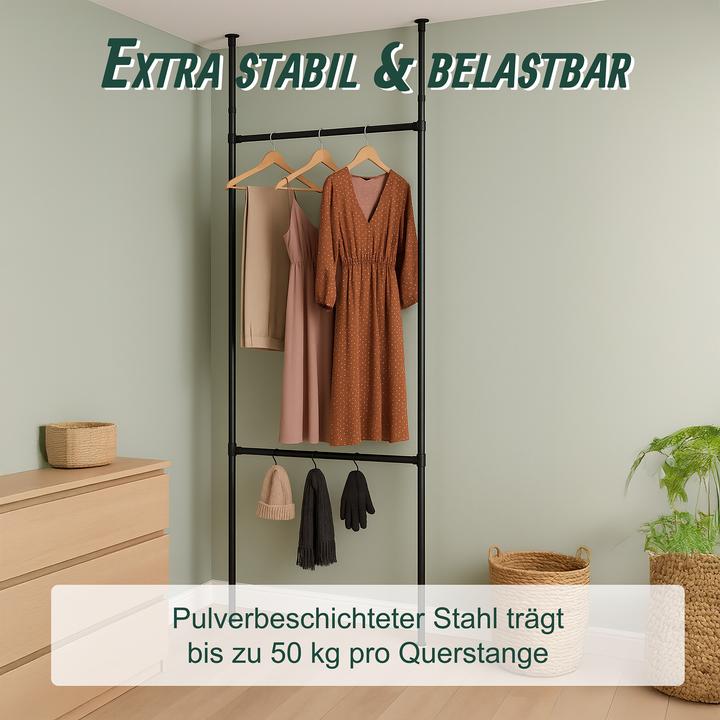 Actual product image Relaxdays Garderobensystem Teleskop Schwarz