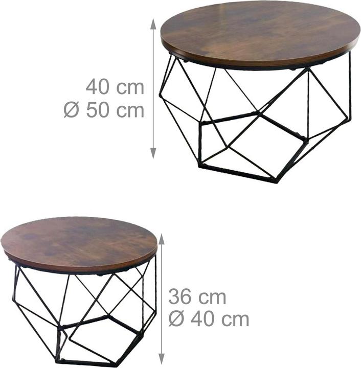 Image du produit Relaxdays Ensemble de 2 tables déco (12 x 40 cm, 13 x 50 cm)
