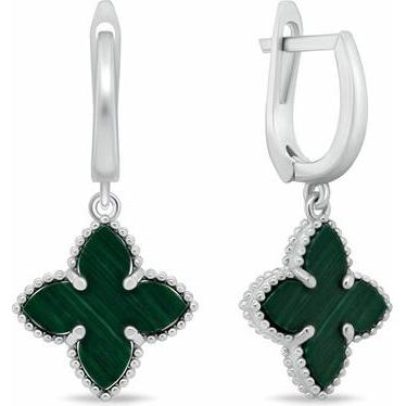 Brilio, Ohrringe, Silver - Silver dangle earrings with flowers EA1158WG