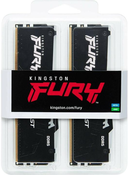 Produktbild Kingston 64GB 5600MT/s DDR5 CL40 DIMM (2er-Kit) FURY Beast RGB (2 x 32GB, 2800 MHz, DDR5-RAM, DIMM)