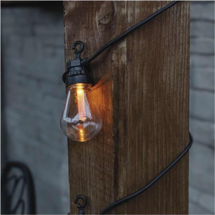 Produktbild Emos LED-Kette mit Solarpanel – 10x Partylichter, 5 m, Aussen und Innen, Vintage (4.50 m)