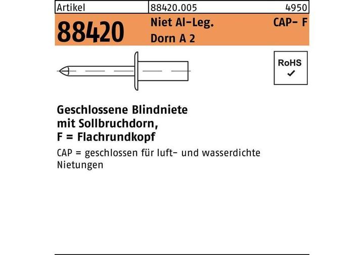 Immagine prodotto Gesipa Rivetto POP R 88420 Testa tonda piatta