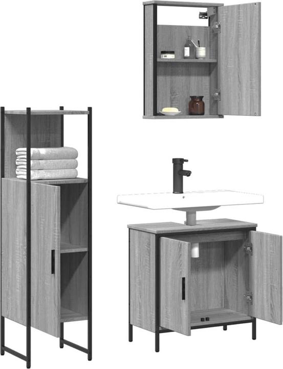 Actual product image vidaXL 3-piece bathroom furniture set