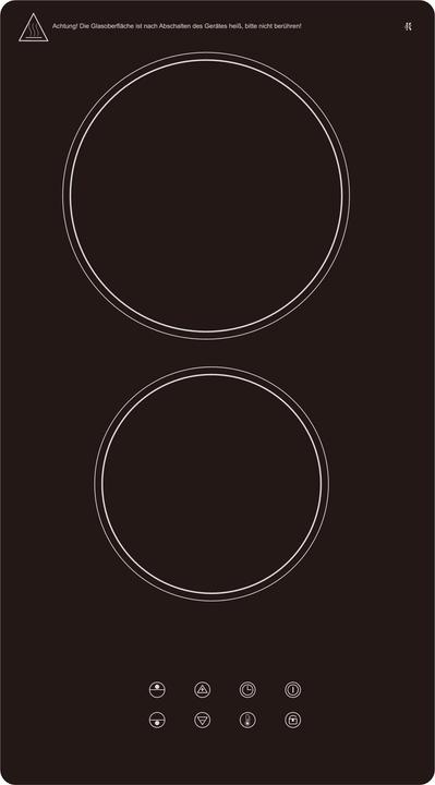 Actual product image PKM Domino Kochfeld 28,8 x 52 cm 2 Kochzonen EB-DCF-2X (28.80 cm, Electric hob)