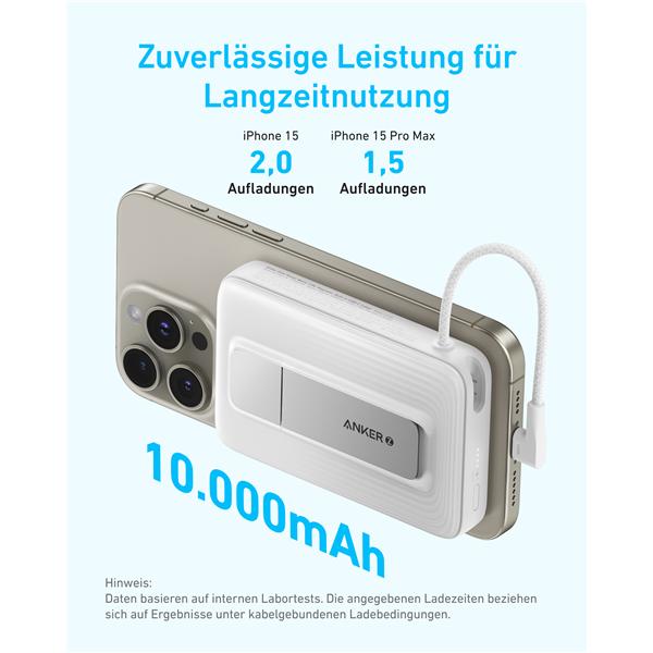 Produktbild Anker 30W, 1 x USB-C Zolo Magnetic Power Bank White (10000 mAh, 30 W)