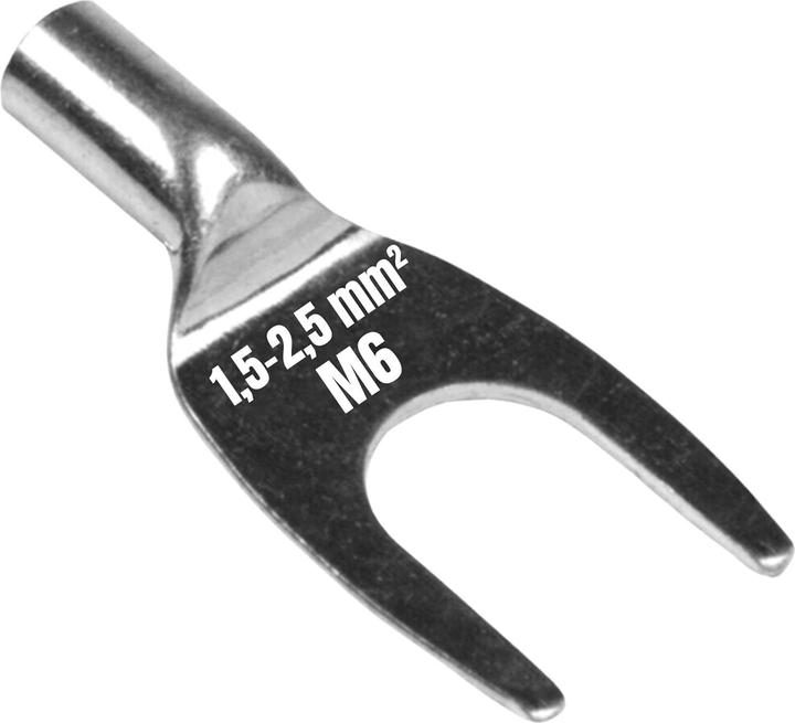 Actual product image Kalitec 10 pieces NR2-U6 tubular cable lug pure nickel 1.5-2.5mm² M6 fork shape I for very high temperature