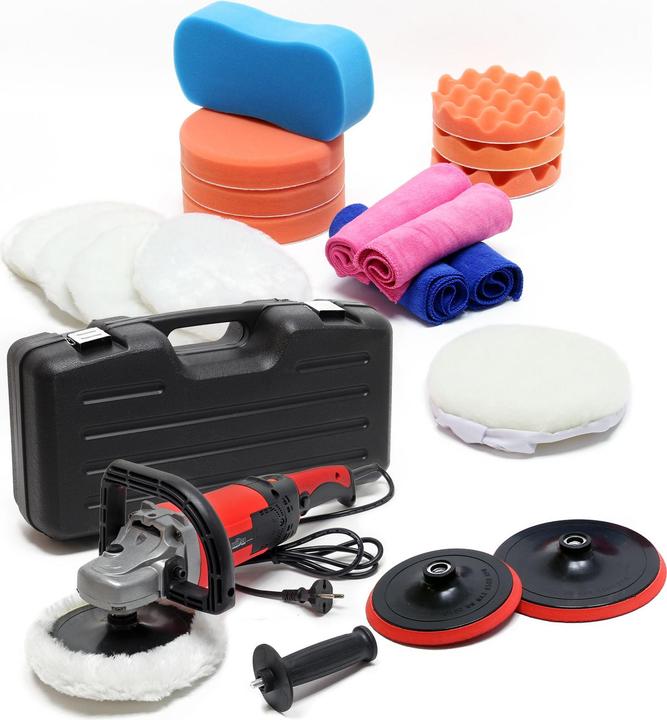 Wiltec Poliermaschine Set (Exzenterpolierer, 1500 W)