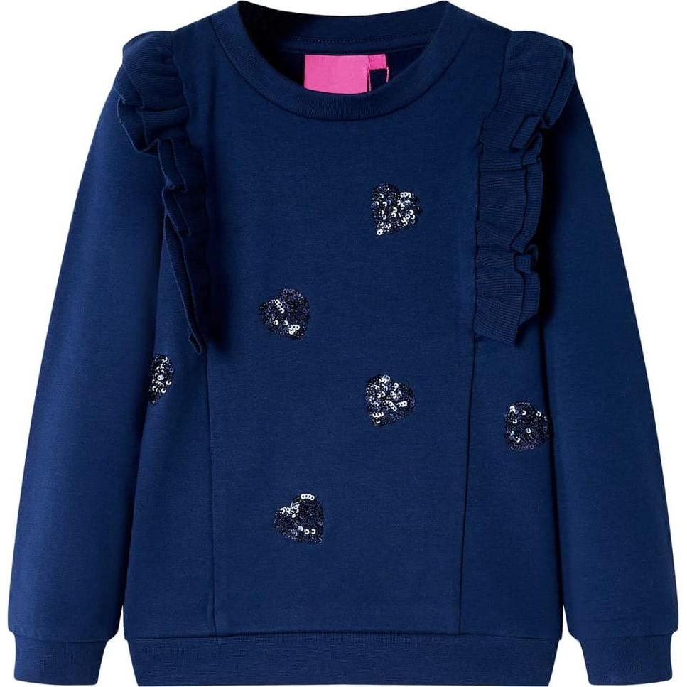 VidaXL, Jungen, Pullover, Kinder-Sweatshirt Marineblau 128,Material: 95 % Baumwolle. 5, Blau, (128)