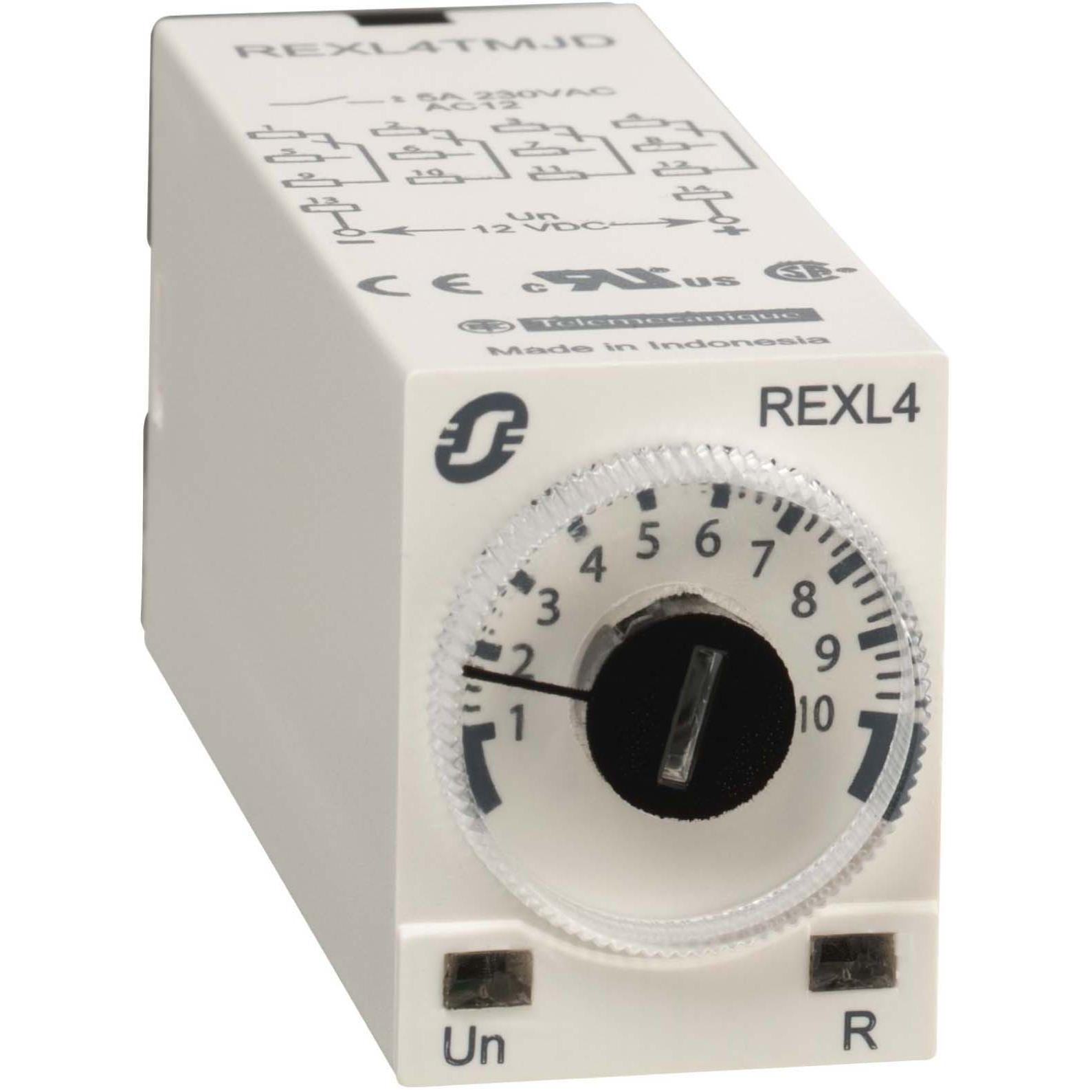 Schneider Electric 4 CO On Delay timer 24V AC REXL4TMB7, Relais