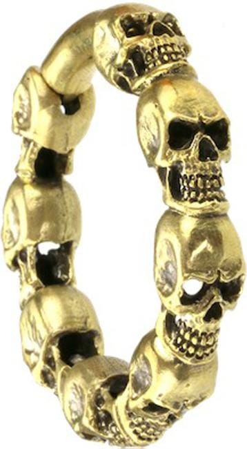 Produktbild Star Piercing Ohrgewicht Segmentring klappbar vergoldet Totenköpfe (Messing)