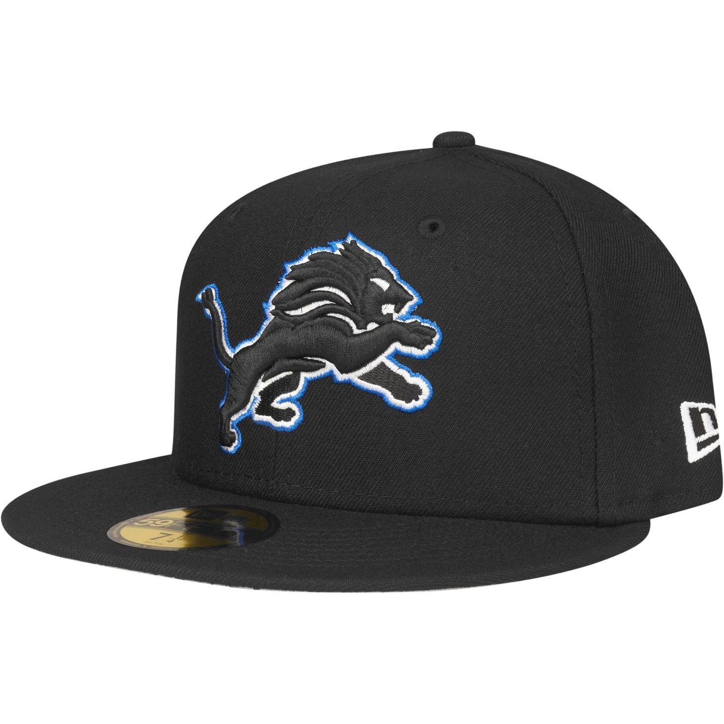 New Era, Herren, Cap, 59Fifty Fitted Cap - NFL Detroit Lions - 6 7/8, Schwarz, (6 7/8)
