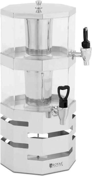 Produktbild Royal Catering Saftspender 2 x 4 l Kühlsystem Getränkespender mit 2 Zapfhähnen Limonadenspender