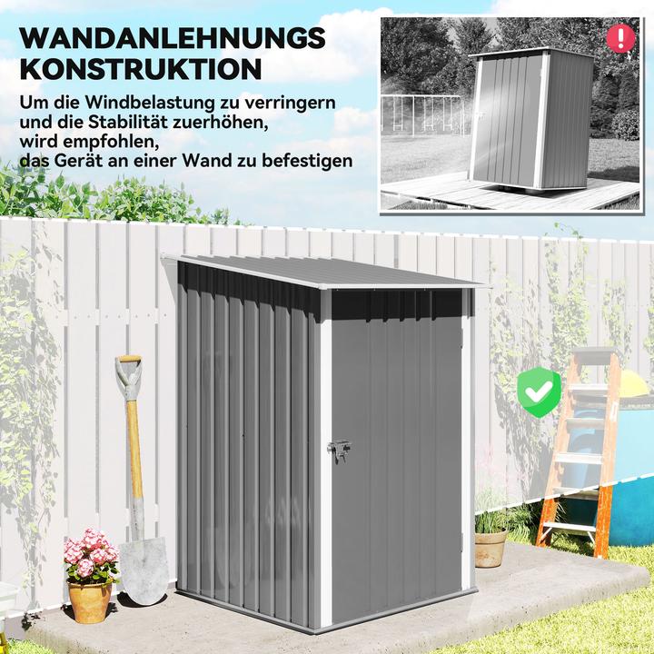 Produktbild Outsunny Gerätehaus Verzinkter Stahl Grau