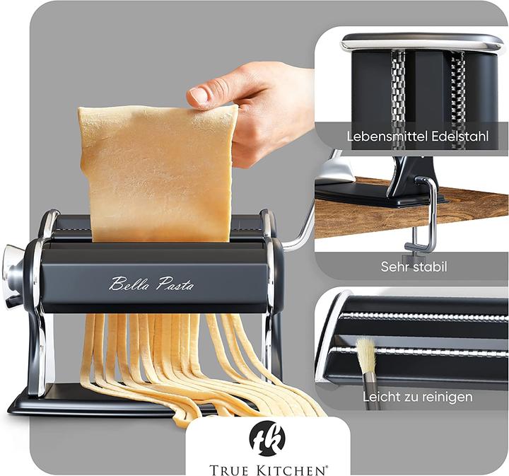 Produktbild True Kitchen Nudelmaschine manuell Bella Pasta Schwarz