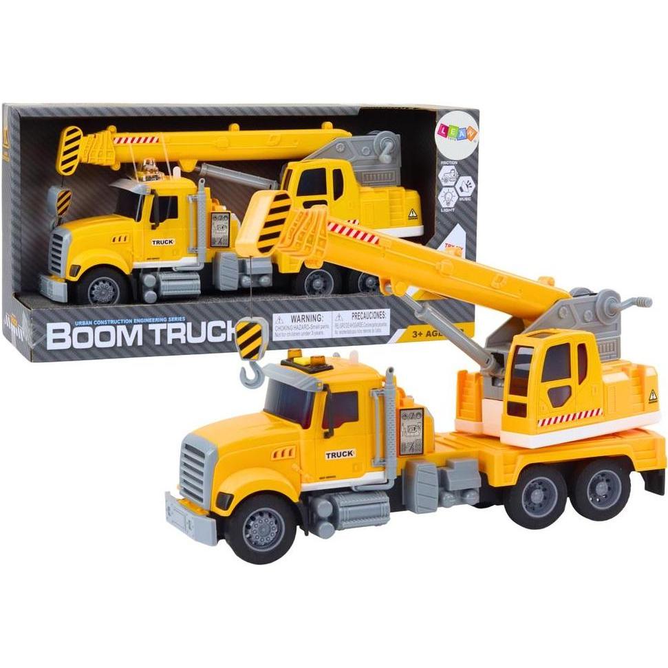Lean Toys Angetriebener Kran mit Ton und gelbem Licht