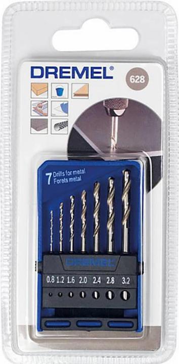 Produktbild Dremel Präzisions-Bohrersatz Ø 0,8 / 1,2 / 1,6 / 2,0 / 2,4 / 2,8 / 3,2 mm (7 Stück) (3.2 mm)