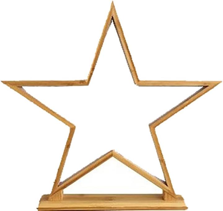 Actual product image Novaliv LED Star Lamp 35cm Natural Wood Table Lamp LED with Power Cable SMD LED Warm White