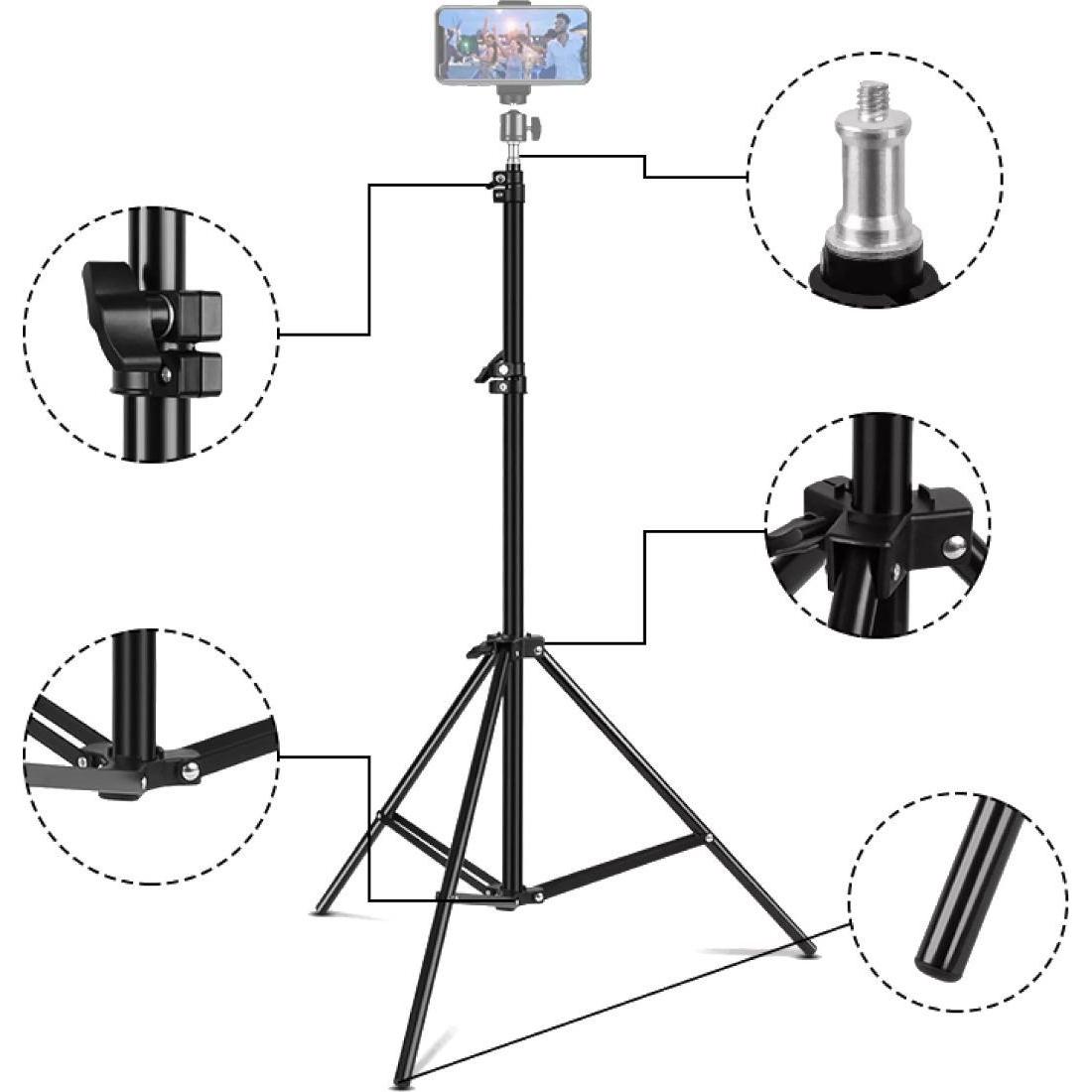 Mozo Selfie-Stick-Stativ, Selfie Stick, Schwarz