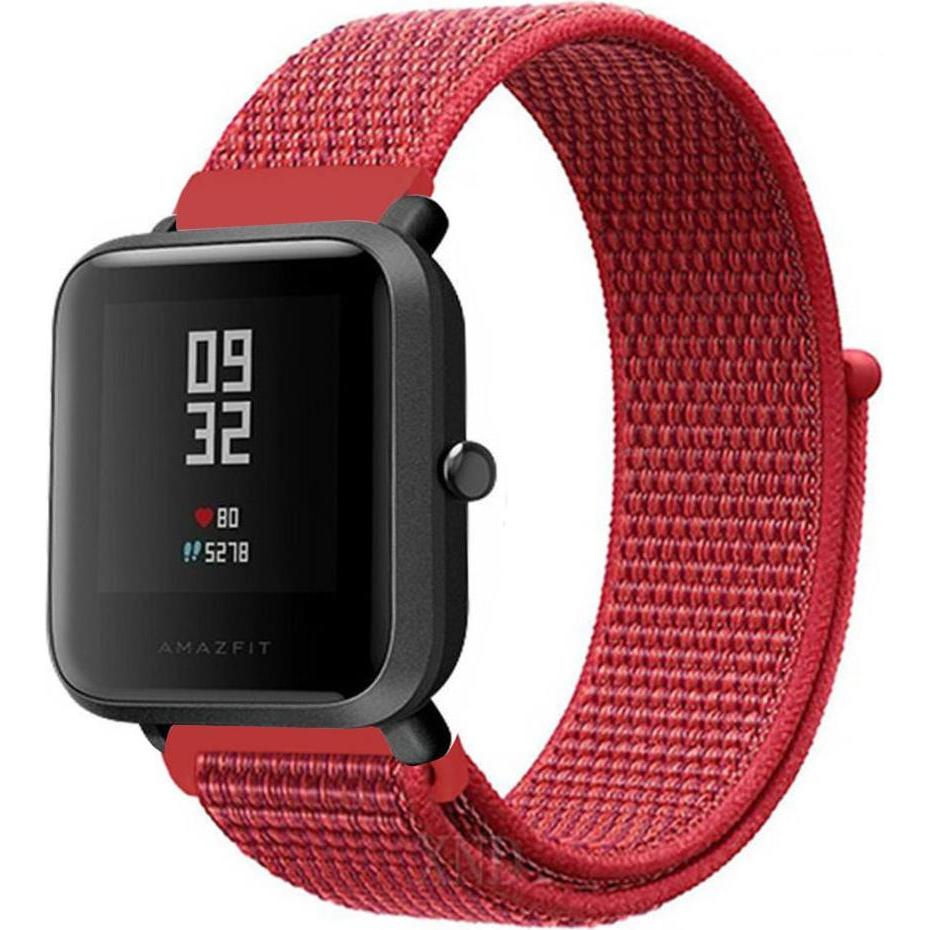 Thumbnail - Strap-it Nylonarmband (20 mm, Nylon, Amazfit Bip), Uhrenarmband, Rot