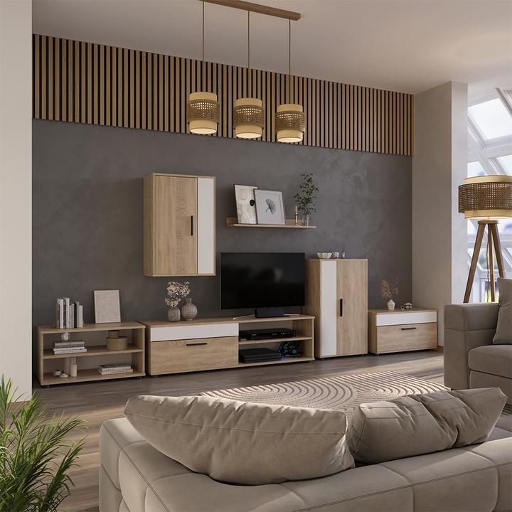 Produktbild Vicco Lowboard & Regal Berno, Sonoma/Weiss, mit 1 Klappe