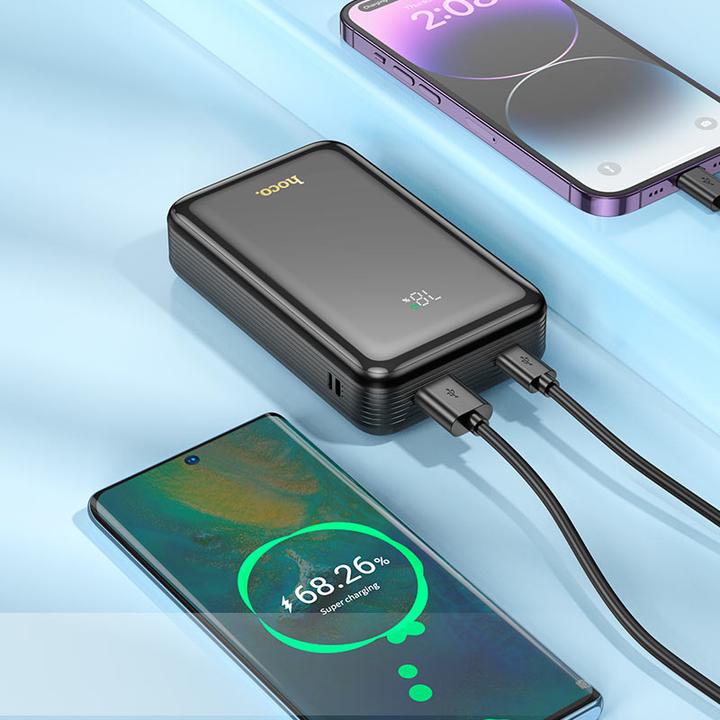 Immagine prodotto Hoco Q21A Powerbank 20000mAh, Schwarz - Hochleistungs-Powerbank für Smartphone und Tablet (20000 mAh)