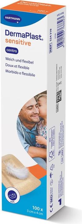 Produktbild DermaPlast Sens Cent Strip 3x4cm bei 100 (100x)