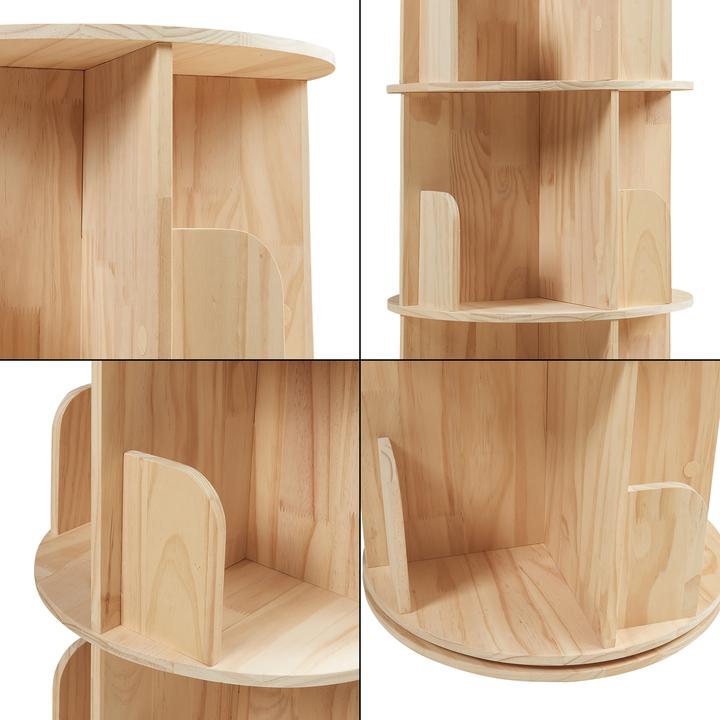 Produktbild En.Casa Drehbares Bücherregal Chasek 125x44 cm Kiefernholz Natur