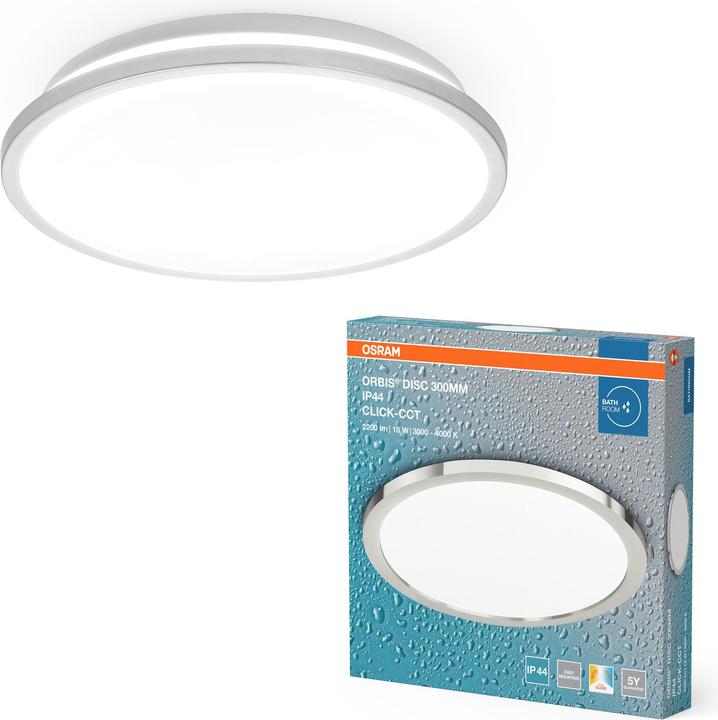 Produktbild Osram Bathroom Ceiling CCT IP44 300mm Chrome Click-CCT (1250 lm)
