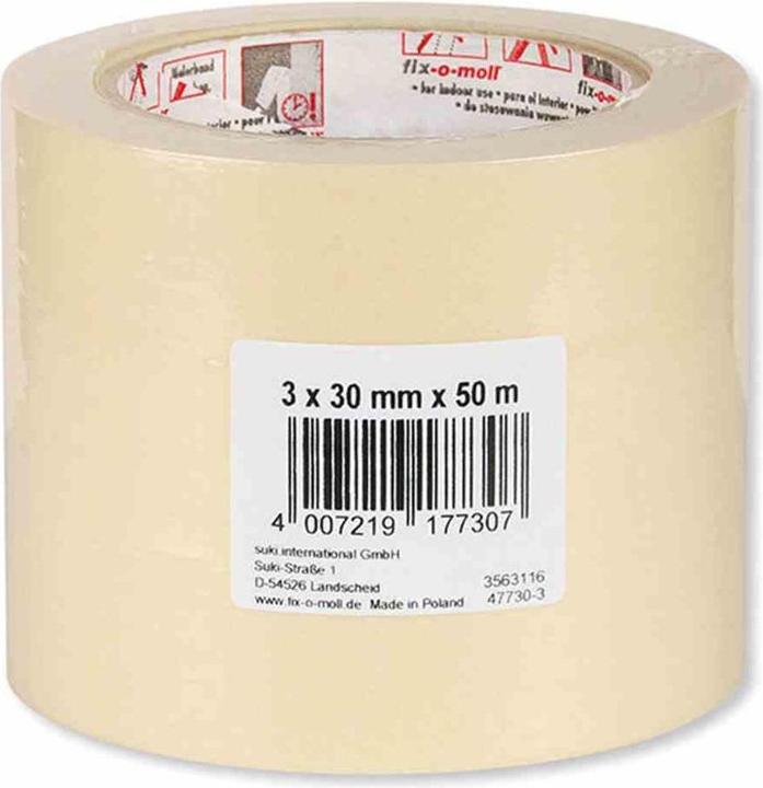 Fix-o-moll Painter's masking tape ECO 50 m x 30 mm PU:3 pieces (30 mm)