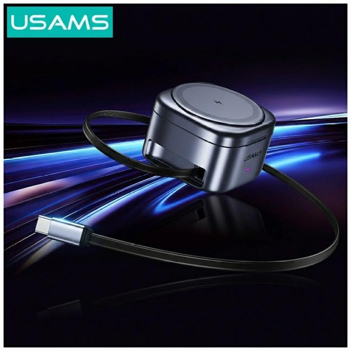 Actual product image Usams Wireless charger 3in1 CD257 Qi2 tarnish (15 W)