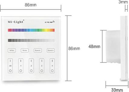Actual product image Milight Smartpanel RGB/RGBW wall recessed UP