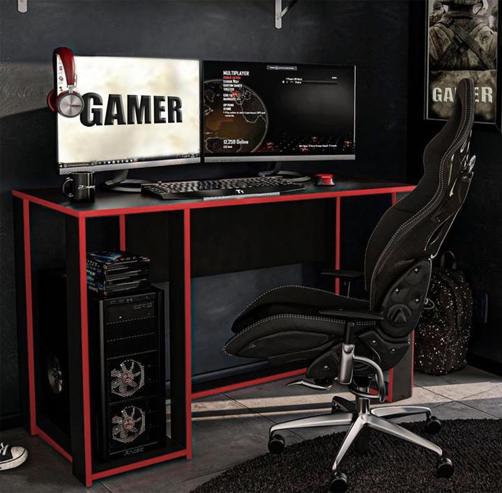 Produktbild HTI-Living Gamer Schreibtisch Schwarz/Rot