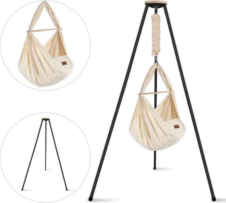 Produktbild Schmusewolke Tipi anthrazit mit Bio Federwiege