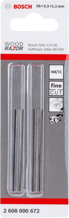 Produktbild Bosch Professional Zubehör Hobelmesser, 56 mm, gerade, Carbide, 40°, 2 Stk.