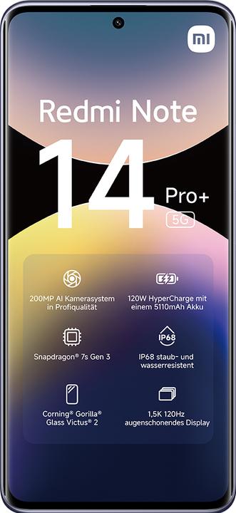 Productafbeelding Xiaomi Redmi Note 14 Pro+ (256 GB, Lavendelpaars, 6.65", Dubbele SIM, 5G)