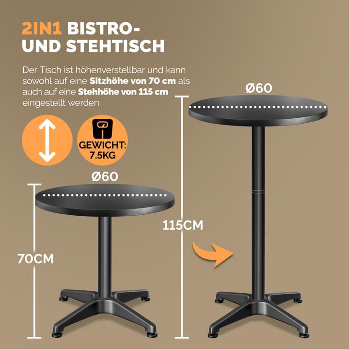 Actual product image Casaria Stehtisch (Ø 60 x 70 cm)