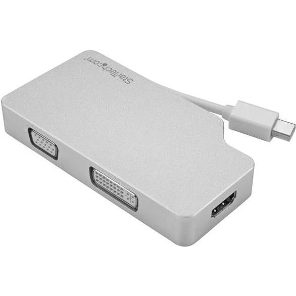 StarTech Aluminium Reise Adapter 3-in-1 Mini (HDMI, 10.30 cm), Data + Video Adapter, Silber