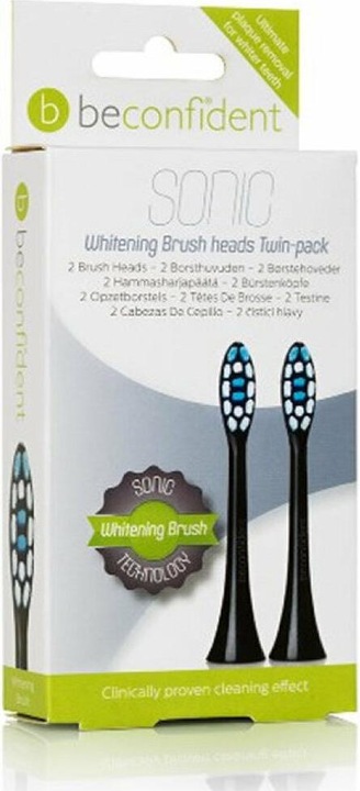 Image du produit Beconfident Têtes de brosse de rechange Whitening Sonic Twin-pack en noir (2 pièces) (2 x)
