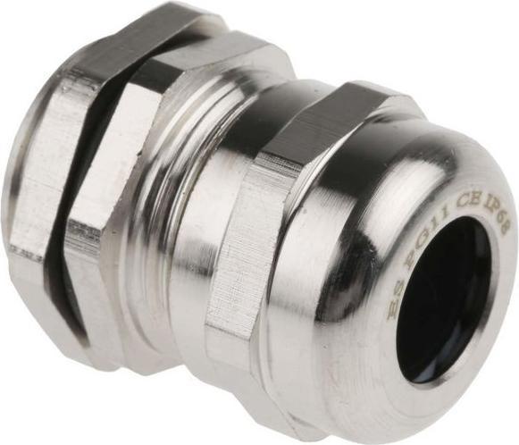 Actual product image RS PRO PG11 Brass Cable gland + locknut,5-10mm