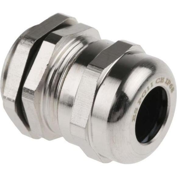 RS PRO, Collegamento per cavi, PG11 Brass Cable gland + locknut,5-10mm