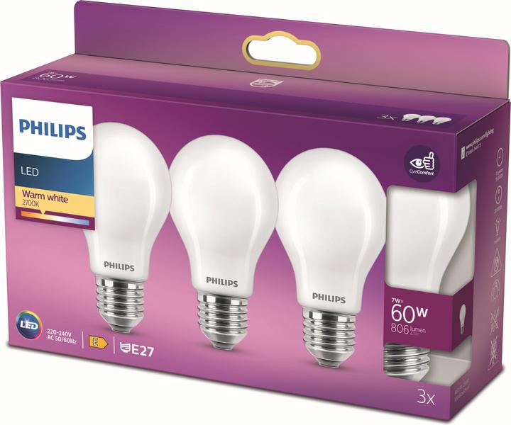Produktbild Philips Lampe (E27, 7 W, 806 lm, 3 x, E)