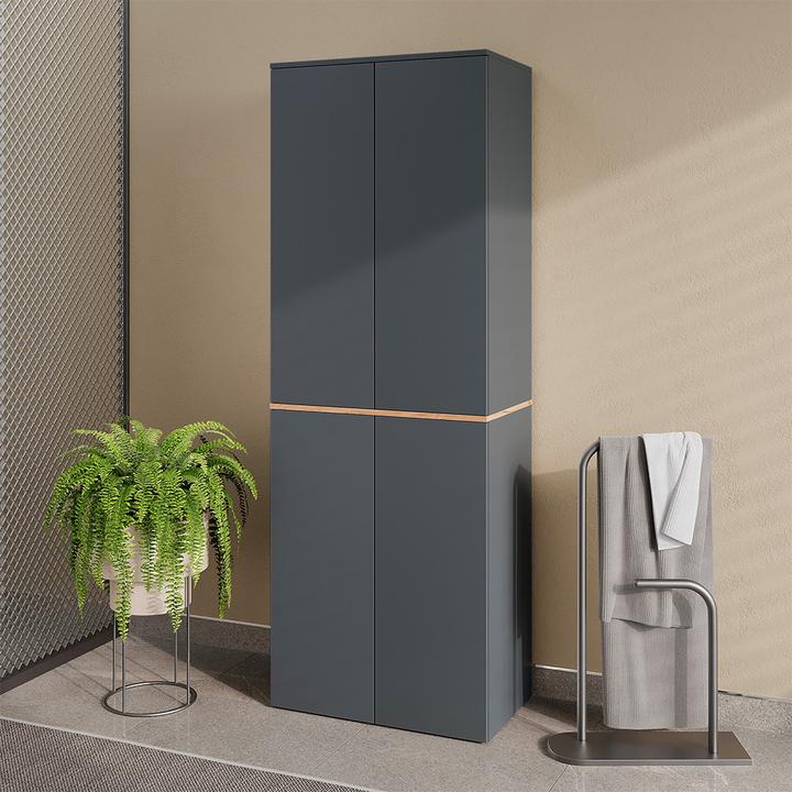 Produktbild Vicco Hochschrank Viktor, Anthrazit/Goldkraft Eiche, 68 x 188.6 cm mit 6 geschlossenen Fächern (40.50 x 68 x 188.60 cm)