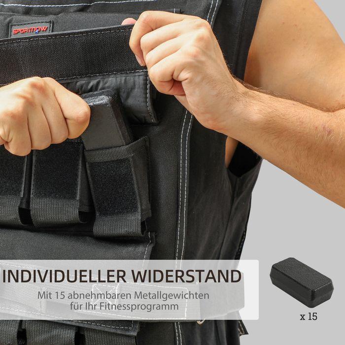 Immagine prodotto Swisshandel24 verstellbare Gewichtsweste 15kg mit Reflektierenden Streifen, Trainingsweste