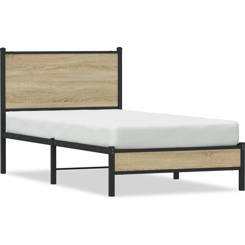 VidaXL, Bett, Bettgestell mit Kopfteil (90 x 200 cm)