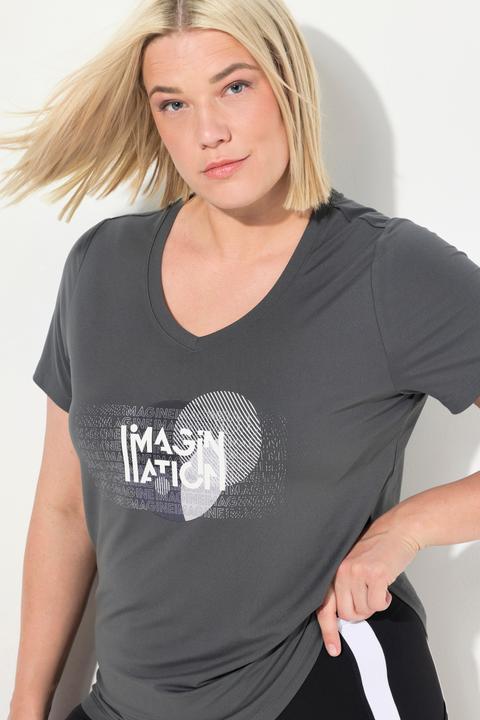 Immagine prodotto Ulla Popken Maglia funzionale classica con scollo a V, mezze maniche e materiale riciclato (42, 44)