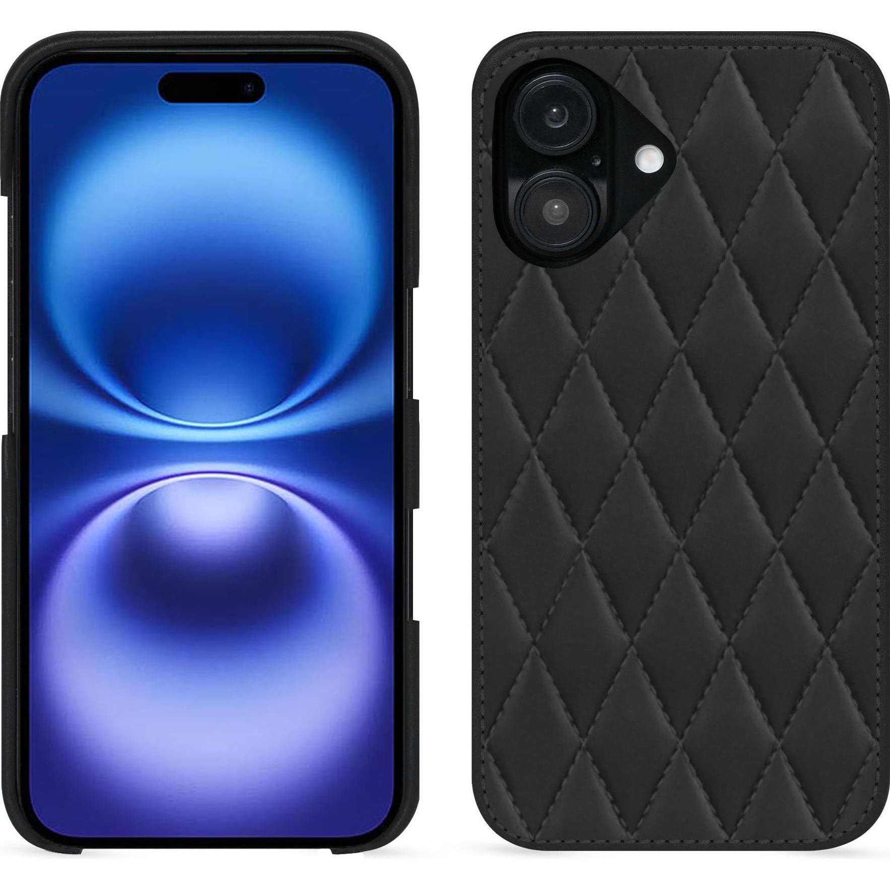 Noreve Lederschutzhülle (Apple iPhone 16), Smartphone Hülle, Schwarz