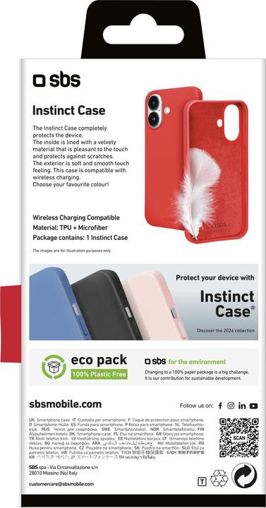 Produktbild SBS Instinct Cover für iPhone 16 red (Apple iPhone 16)