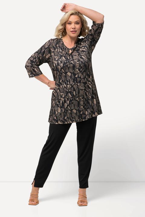 Actual product image Ulla Popken Matte Jersey Keyhole Graphic Print Swing Tunic (68)